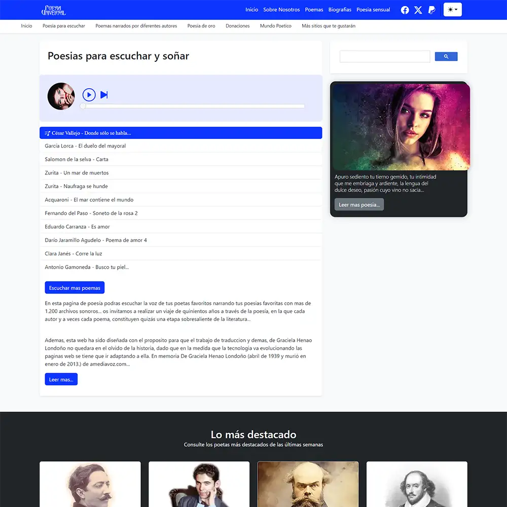 Poesia Universal - Escucha tu poesia online